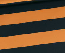 Outdoorstoff - Just Stripes! - Streifen - Schwarzblau/Orangegelb - abby and amy