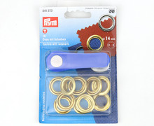 10 Ösen mit Scheiben - Eyelets - Gold - 14mm - Prym