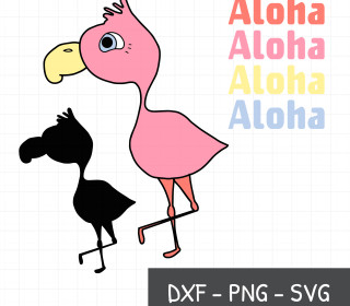 Flamingo Aloha Cartoon - Plotterdatei by Sandra Bredtmann