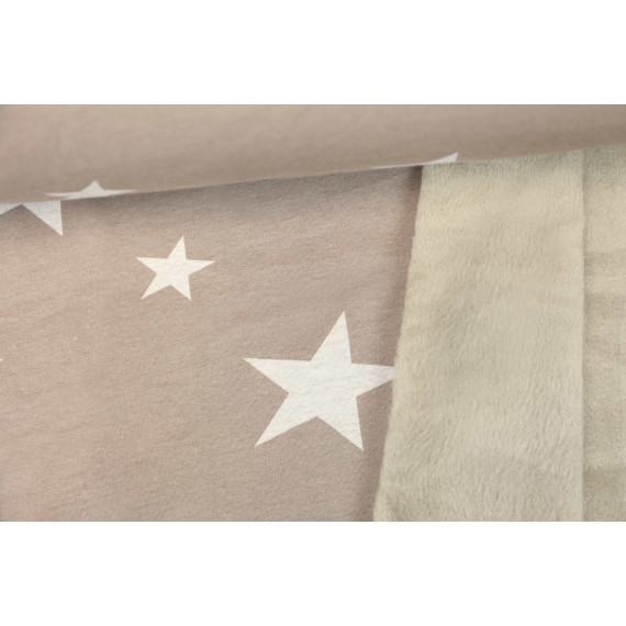 Alpenfleece - Kuschelstoff - Stars - Sterne - Beige