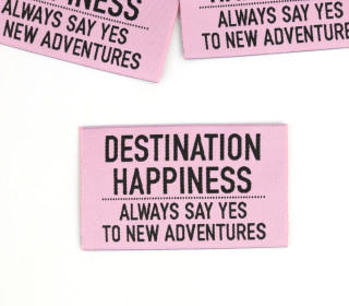1 Super BIG Label - DESTINATION HAPPINESS - Anlukaa - Rosa/Schwarz