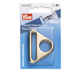 2 Triangel-Ringe mit Steg - Metall - 40mm - Prym - New Gold