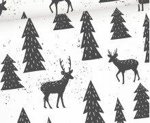 Webware - Feste Baumwolle - Half Panama - Deer Friends - Weihnachten - Offwhite - abby and me