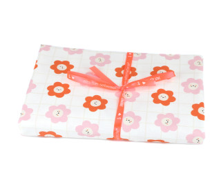 1,6m Zuschnitt - Webware - Feste Baumwolle - Half Panama - Sweet Love - Blumen - Weiß - abby and me
