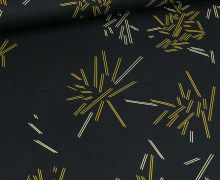 Baumwolle - Webware - Leicht Elastisch - Geometrisches Muster - Fibre Mood - Schwarz/Gelb