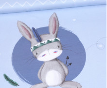 Jersey - Paneel - Hase Bo - Hellblau - Bio-Qualität - Stickherz - abby and me 