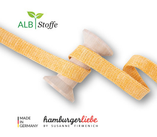 Hoodiekordel - Flachkordel - Cord Me - 12mm - Evermore - Melange - Hamburger Liebe - Maisgelb/Weiß
