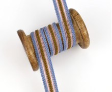 1m Borte - Zierborte - Flechtoptik - 16mm - Taubenblau/Olivgrün