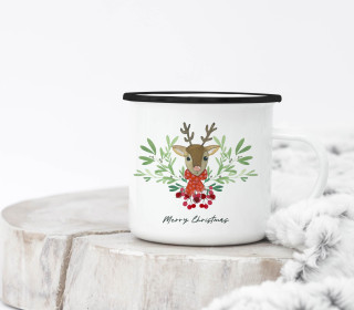 Emaille Becher - Oh my Reindeer - Merry Christmas  - Studio Hedi