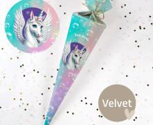 DIY-Nähset Schultüte - Alicorn - Bubbles - Velvet - zum selber Nähen