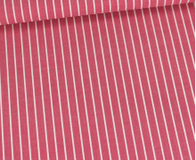 Baumwolle - Webware - Yarn Dyed - Weiße Streifen - Dunkelrot/Weiß