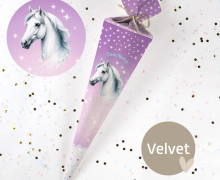 DIY-Nähset Schultüte - Horse Pearl - Starlight - Velvet - zum selber Nähen - Mix and Match Kombi