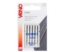 5 Nähmaschinennadeln - Jeans - 130/705 H-J - 90 - Schmetz - Silber