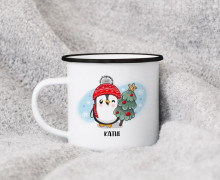 Emaille Becher - Cozy Penguins - Weihnachten