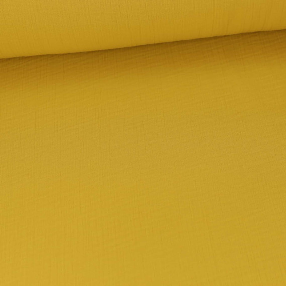 Musselin - Muslin - Double Gauze - Extrabreit - 240cm - Uni - Senfgelb - Schnuffeltuch - Windeltuch