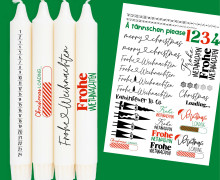 DIN A4 - Tattoofolie - Christmas Loading - für Kerzen / Keramik - Weihnachten