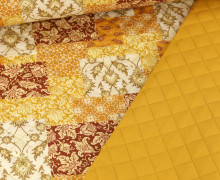 Baumwoll Stepper - Steppstoff - Patchwork & Uni - Doubleface - Wattiert - Senfgelb