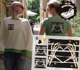 Onkel Bo's Bügelbilder - DIN A4 - Skelettherz - Halloween - BIG