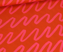 Baumwolle - Webware - Fine Poplin - Making Waves  - Pink/Rostorange