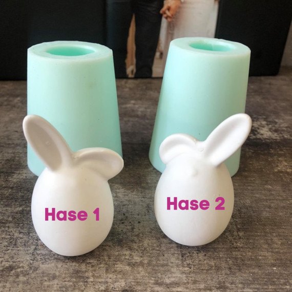 3D Osterhase Silikonform – Rundes Ei-Hasen Design, Für Kerzen, Gips, Seife, 9,5x7,5cm