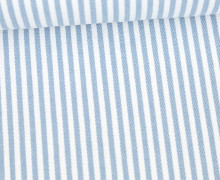 Jeans-Stoff - Schmale Streifen - Gestreift - Nicht Elastisch - Weiß/Hellblau