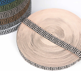 1 Meter Gummiband - 25mm - Ethno Muster - Puder