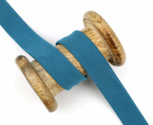 1 Meter elastisches Schrägband - 20mm - Jersey - Petrol