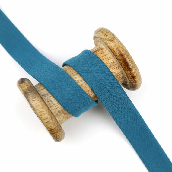 1 Meter elastisches Schrägband - 20mm - Jersey - Petrol