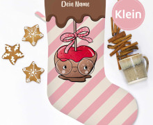 DIY-Nähset - Nikolaussocke - KLEIN - Softshell - CandyApple - Streifen - Katzengold Designs