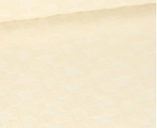 Frottee Jacquard - Blüten - Uni - Warmweiß