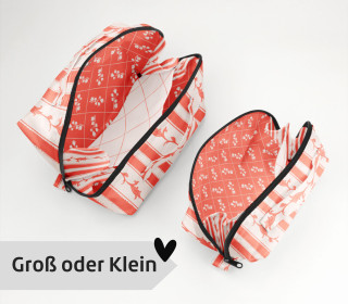DIY-Nähset - Kosmetiktasche - Binz - Vintage Romance - Lachsrosa - Frida Kreativ - GRÖSSENAUSWAHL - abby and amy