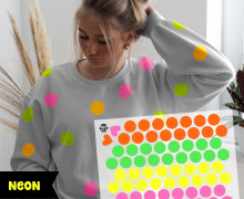 Onkel Bo's Neon Bügelbilder - DIN A4 - Konfetti Punkte
