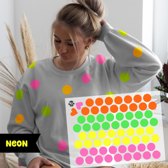 Onkel Bo's Neon Bügelbilder - DIN A4 - Konfetti Punkte