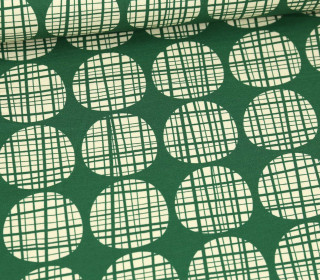Bio-Sommersweat - French Terry - Circles - Pretty & Pure - Ecru/Grün - Hamburger Liebe
