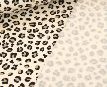 Leichter Kuschelsweat - Animal Print - Leo - Ecru