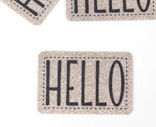 1 XXL GLITZERLABEL - Bronze - HELLO