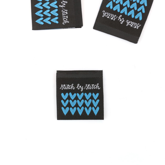 1 Label - stitch by stitch - Herzen - Schwarz - Hamburger Liebe