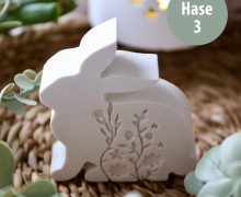 Silikon - Gießform - Blumen-Hasen - Hase 3 - vielfältig nutzbar