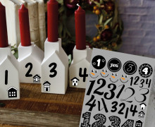Rub-On Sticker - Adventszahlen für Häuser - Tante Henni Rub-Ons - vielfältig nutzbar