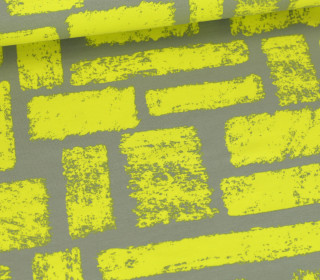 Sommersweat - French Terry - Qjutie & the Qjutest - Painted Bricks - Grüngrau