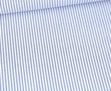 Baumwolle - Webware - Yarn Dyed Stripe - Weiß/Royalblau