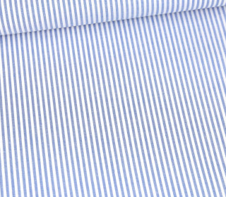 Baumwolle - Webware - Yarn Dyed Stripe - Weiß/Royalblau