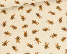 Canvas - feste Baumwolle - Weihnachten - Lebkuchen - Natur