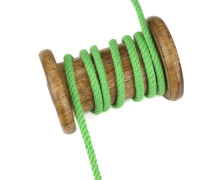 1m Hoodieband - Schmale Kordel - Parkakordel - Gedreht - 4mm - Gelbgrün