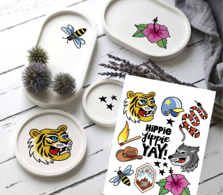 Rub-On Sticker - OMG - Wild - Hamburger Liebe - Tante Henni Rubon - vielfältig nutzbar