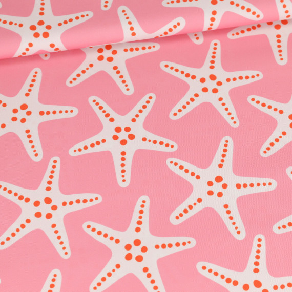 Outdoorstoff - Summer At The Beach - Kleine Seesterne - Rosa - Kathi Bondzio - abby and amy