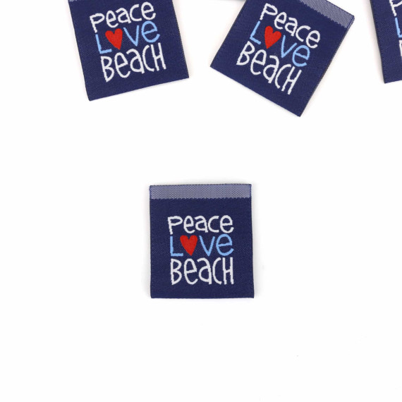1 Label - Peace Love Beach - Stahlblau - Hamburger Liebe
