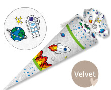 DIY-Nähset Schultüte - GESCHWISTERTÜTE - Rakete - Velvet - abby and amy