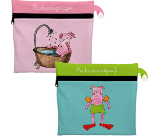 DIY-Nähset - 2 Wetbags - Softshell - fröhliche Tierfreunde - ela ideen