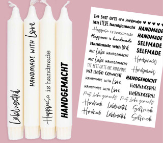 DIN A4 - Kerzen-Tattoofolie - Handmade - für Kerzen / Keramik
